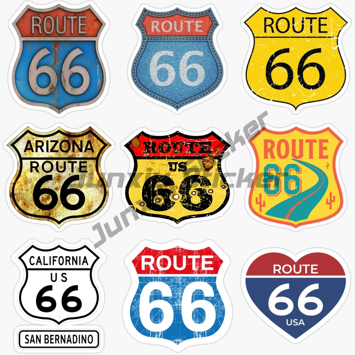 

Originality ROUTE 66 Car Sticker DIY Vinyl Self-adhesive Decor Decals
