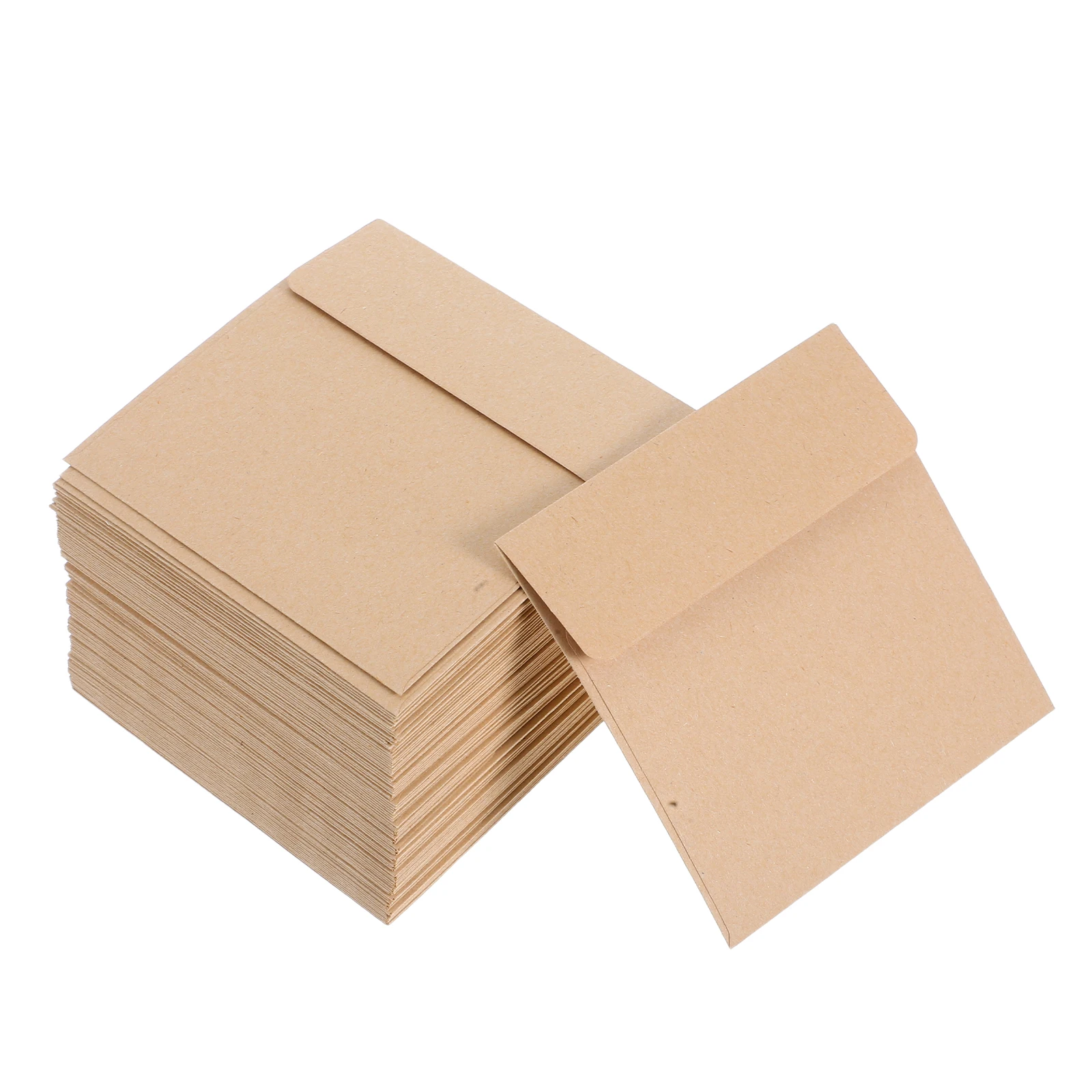 

100pcs Kraft Envelope Mini Small Greeting Card Envelopes for Money Cash Coin File Note Key Storage Pocket Gift Membership