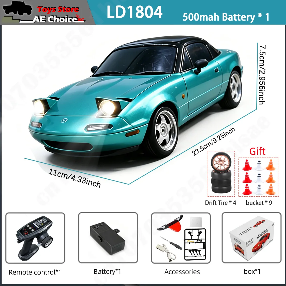 LDRC LD1804 RC Drift Car 1/18 Mazda Mx5 2.4G 2WD ESP Gyroscope LED