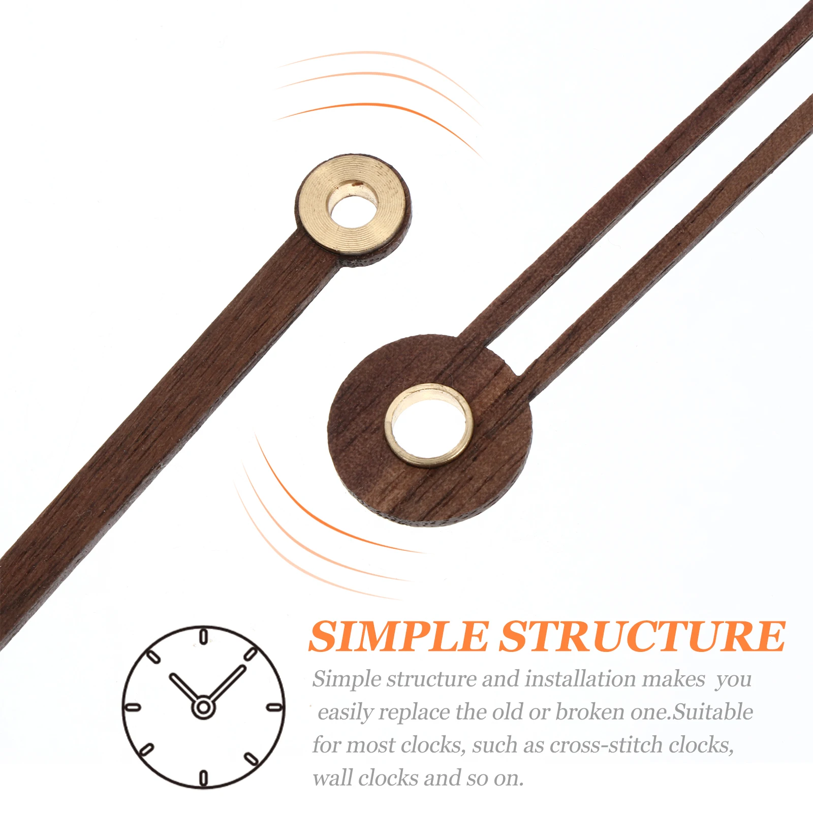 

5Sets Wood Clock Hands Wooden Pointers Replacement Parts for Wall Clocks Cross Stitch Clocks DIY Clock Movements