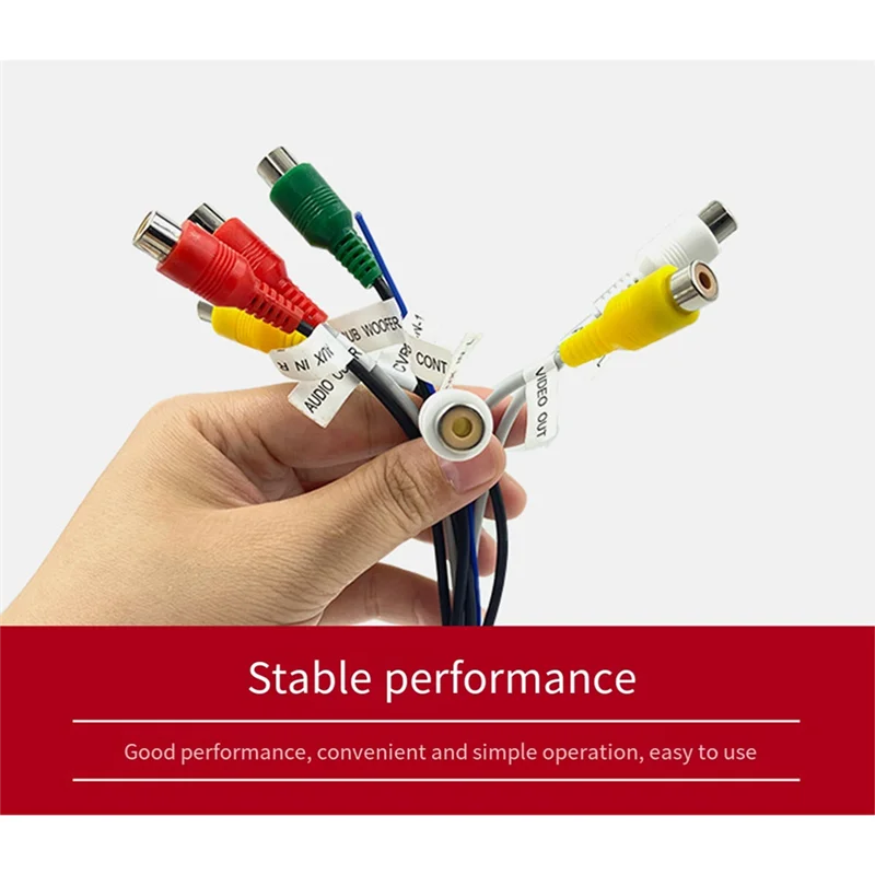 20 Pin Android Rca Harness RCA Wiring Harness Adapter 7-Head RCA Audio/Video AUX Cable