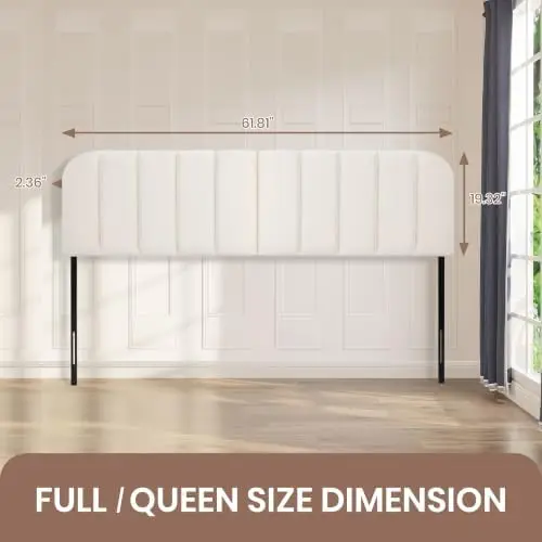 Queen Headboard Only - Upholstered Headboard for Bed, Easy Assembly, Velvet Covered Sponge, Place Between Bed & Wall
