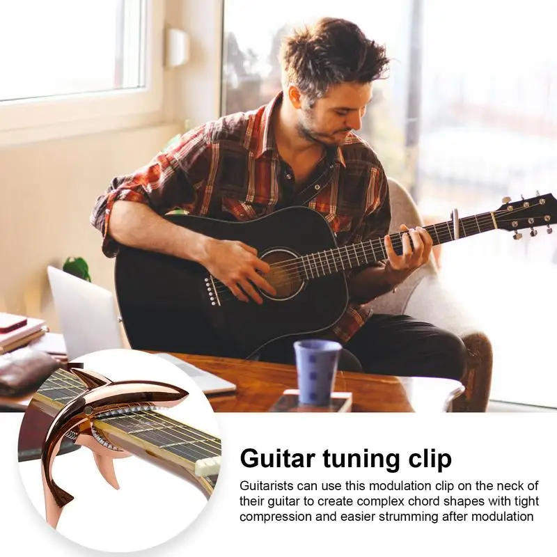 Shark Guitar Capo Metal Spring Capo Cool Guitar Capo With Good Hand Feeling Lightweight Capo For Acoustic Folk Electric Guitar