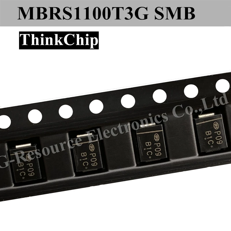 

(50 шт.) MBRS1100T3G B1C SMB выпрямитель мощности Шоттки DO-214AA блок питания для поверхностного монтажа интегральная схема полевой передачи
