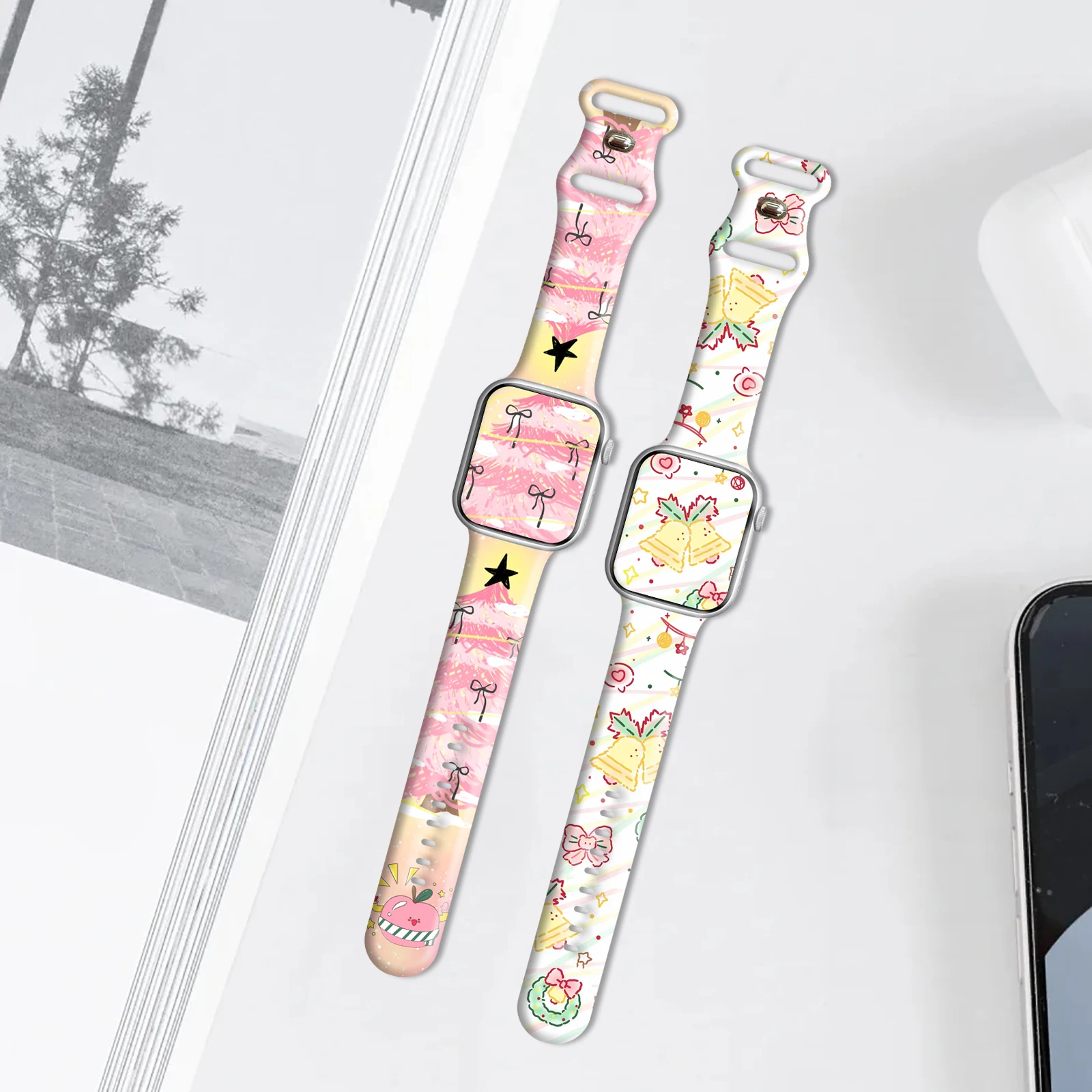 Simpatico cinturino stampato natalizio per Apple Watch 11 10 9 8 cinturino in silicone sostituibile per iWatch 46mm 44mm 42/41mm Watchban