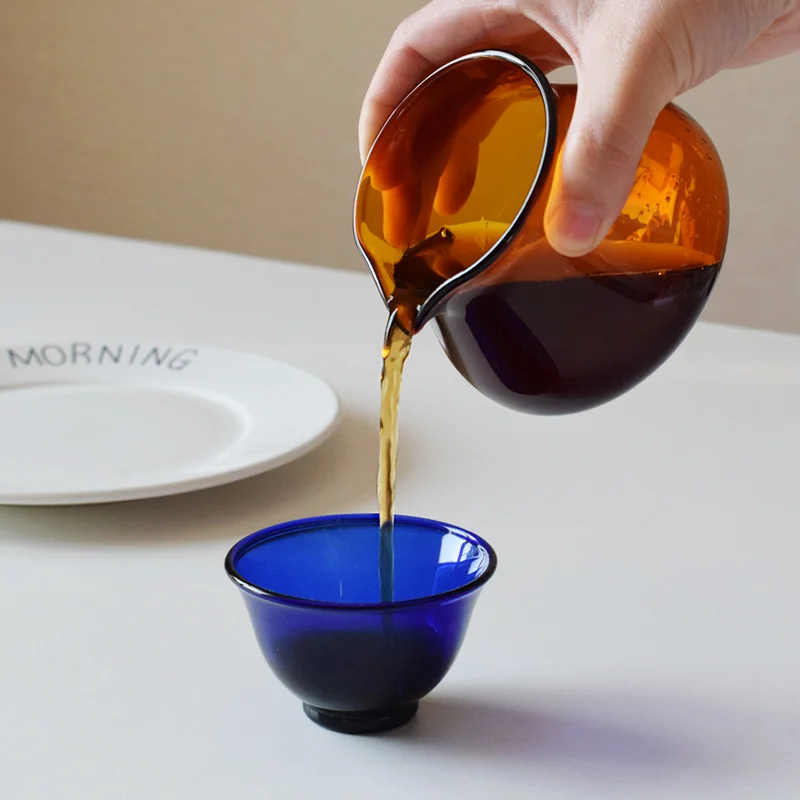 300ml High Borosilicate Glass Coffee Server Pour‑Over Coffee Carafe Tea Tasting Cup Amber Aroma‑Sniffing Cup Coffee Making Tools