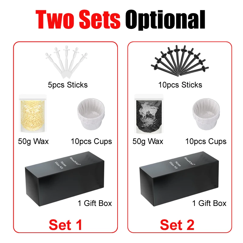 50g鼻毛スティックワックスビーンセット 鼻毛ワックスアプリケーター 無痛鼻毛除去ツール ワックスアクセサリー 蜜蝋安全