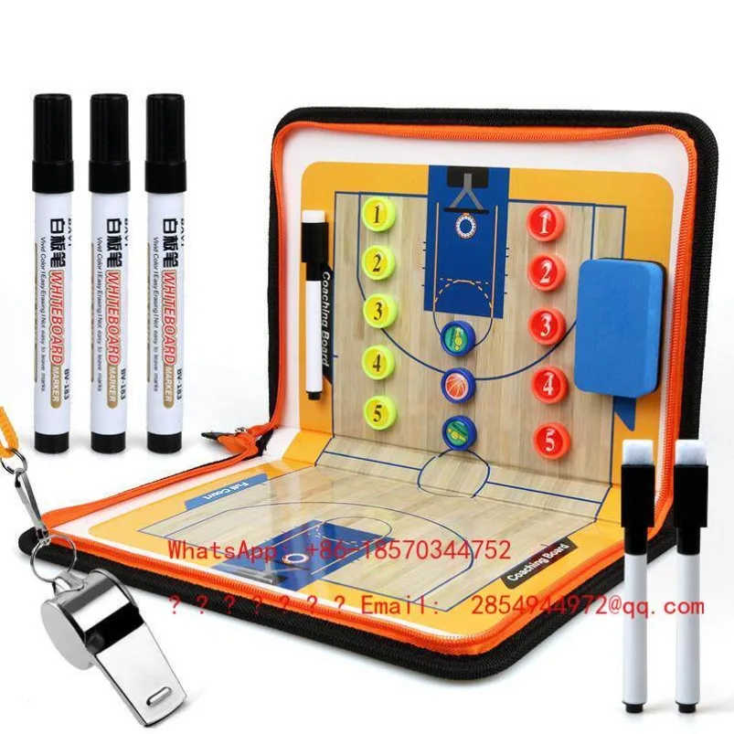 Basketball Command Board Equipment Referee Coaching Supplies Zipper Folding Tactics Rewritable Book
