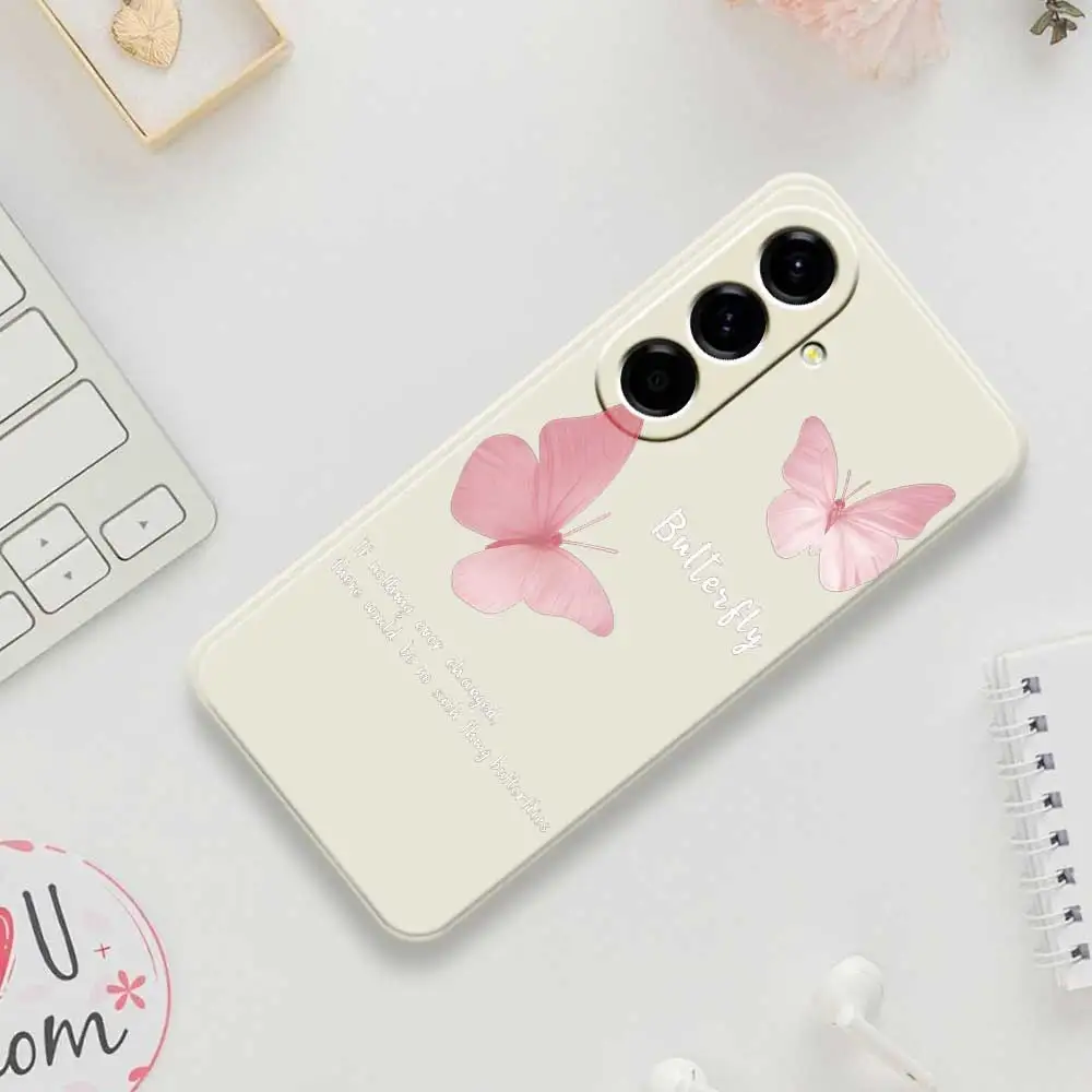 

Pink Butterfly Phone Case For Samsung Galaxy A56 A32 A23 A22 5G A32 A23 4G A55 A54 A53 A52 A51 A35 A34 A31 A25 A24 Soft Cover