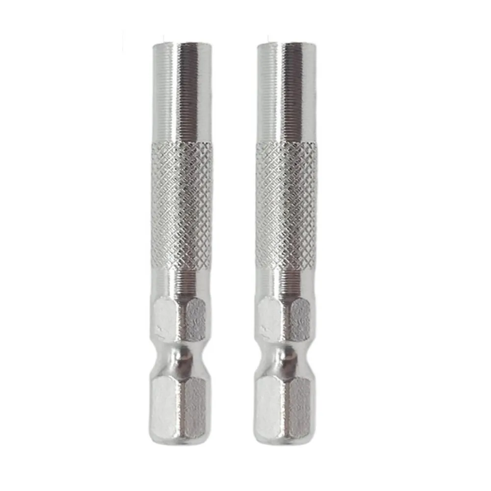 2Pcs 1/4 Inch Hex Shank 6.35mm Insert Bit Adapter To 4mm Electric Screwdriver Socket Holder Magnetic Screw Driver Hand Tool