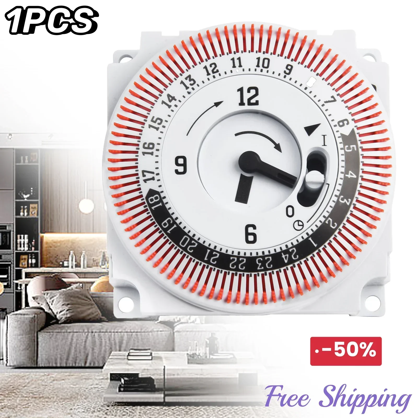 

1PCS Mechanical 24 Hours Device Switch Protect Panel -10~55degree Panel 250V 50Hz Timer Household DIY Tool Industrial timers