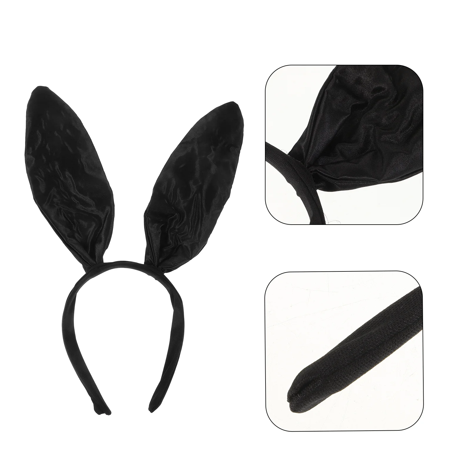 

2 Pcs Stickers Headband Funny Headwear Bunny Hair Bands Cosplay Accessories Party Headbands Black Miss