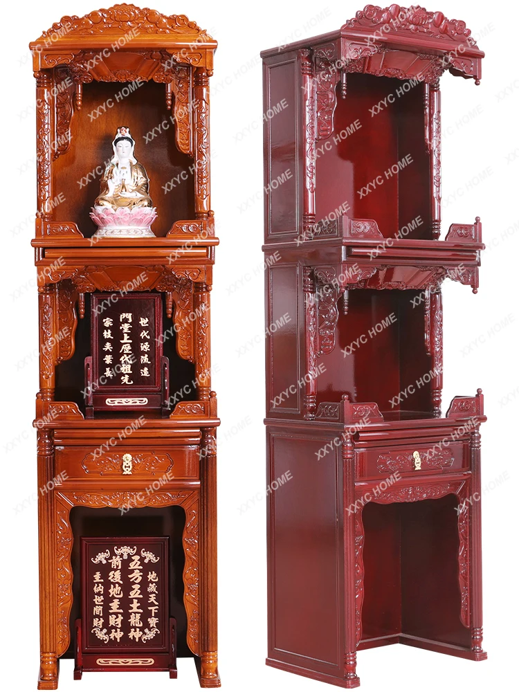 

Shrine Clothes Closet Altar New Chinese Three-Layer Home Buddha Shrine Guanyin Altar Buddha Cabinet Shrine Shrine Building