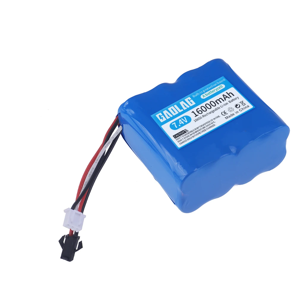 7.4V 16000mAh Li-ion rechargable battery SM/USB charger for MN99S D90 U12A S033g Q1 H101 H103 RC Electric Construction Excavator