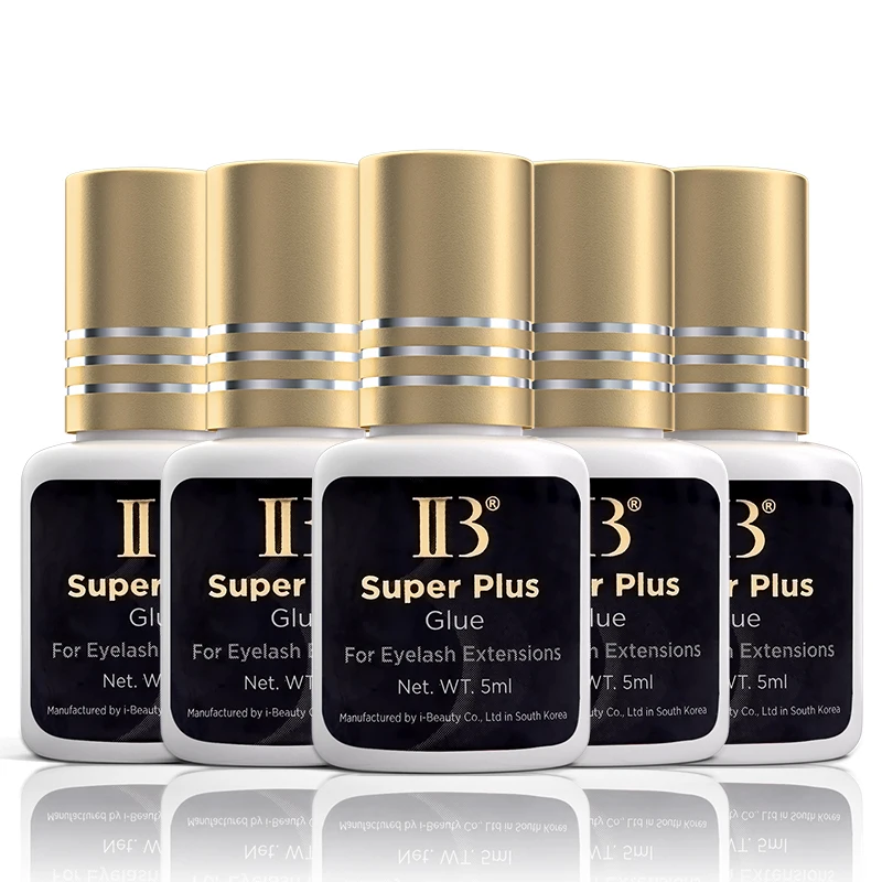 10 Bottles IBeauty Super Plus Glue Eyelash Extension 5ml Black Cola Gold Cap Korea 1-2S Fast Dry Makeup Tools Supplies Health