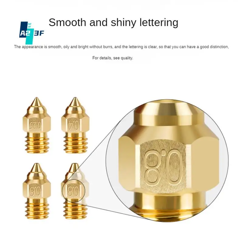 

A23F-3D Printer Nozzles,8PCS Brass Printing Nozzles With 0.25/0.4/0.6/0.8Mm For Ender 3/Ender 3 V2/Ender 3 Pro/Ender 5 Series Du