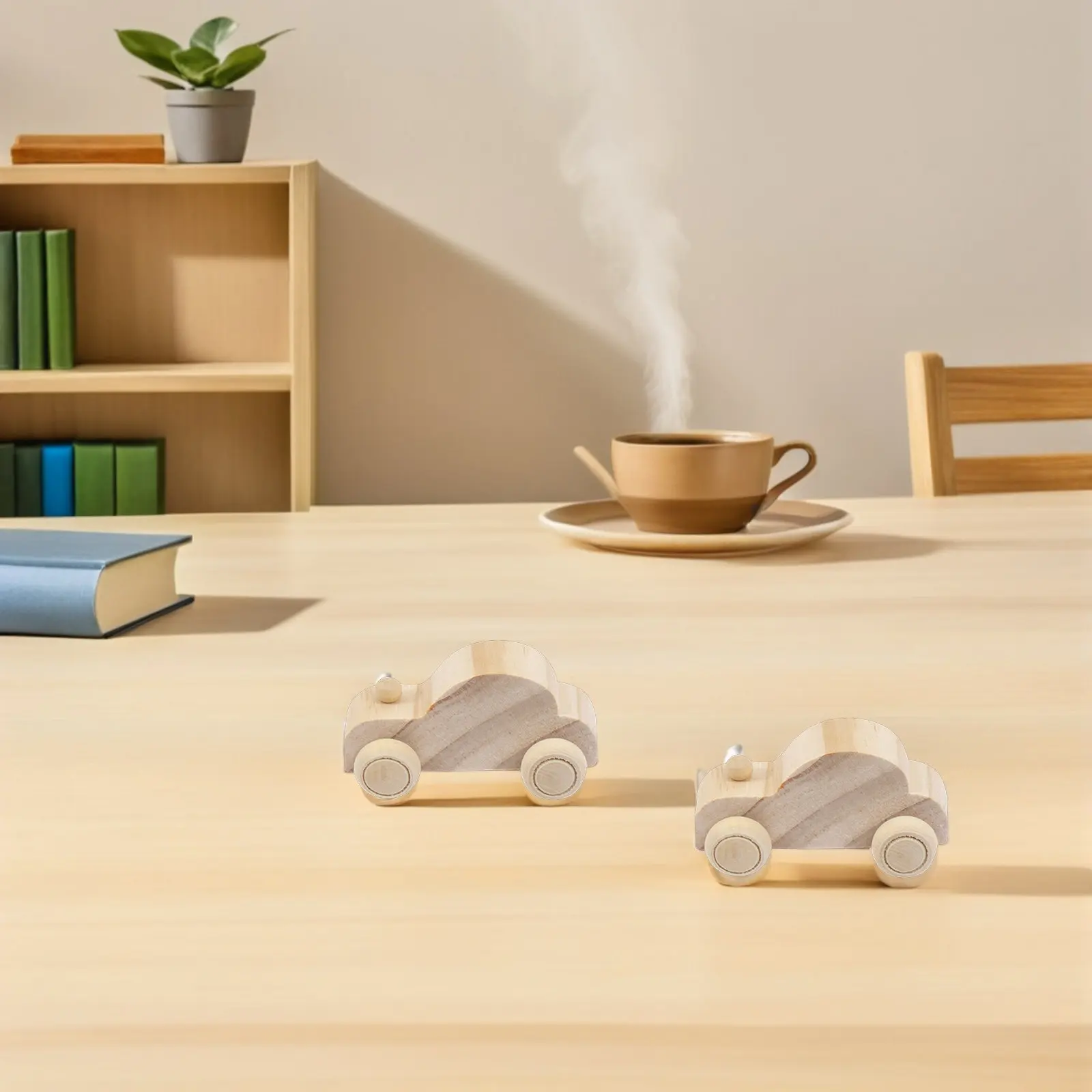 12Pcs Wooden DIY Unfinished Car Crafts for Kids Painting Graffiti Wooden Cars Develop Intelligence Hand Eye Coordination