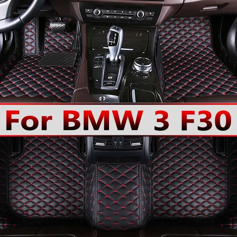 Car Floor Mats For BMW 3 F30 325i 330i 320i 318i Five Doors 2013 2014 15 16 17 18 19 Foot Pads Carpet Cover Interior Accessories