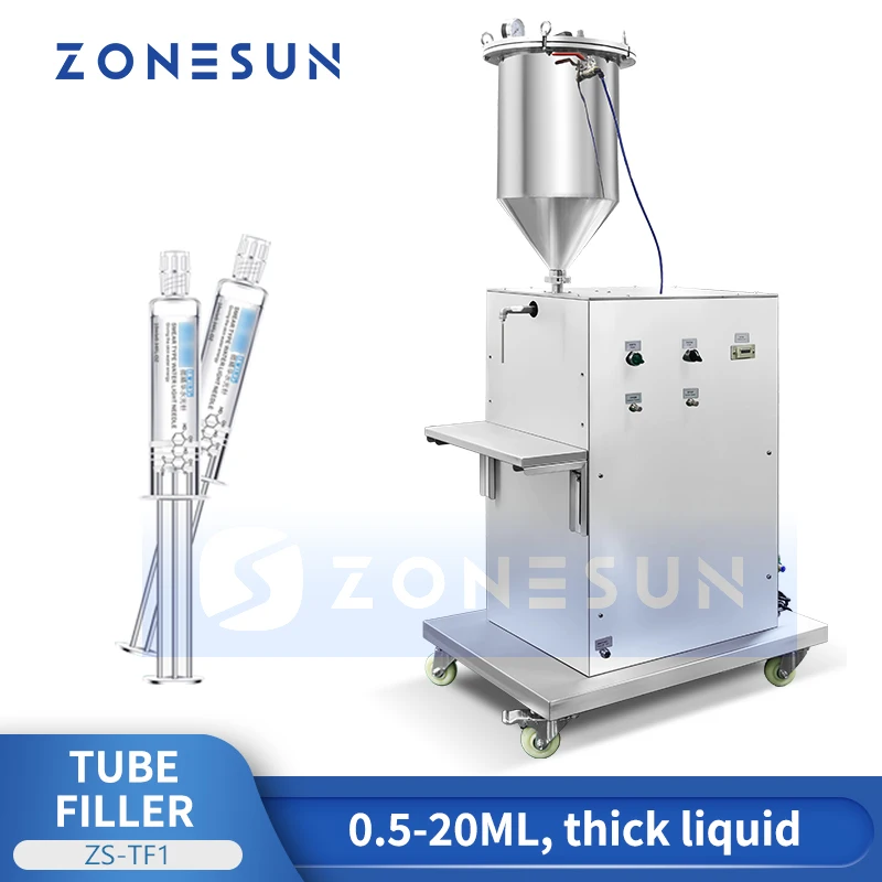 ZONESUN Semi Auto Syringe Filler Thick Liquid Skin Booster Tube Injector Gynecological Gel Filling Machine ZS-TF1