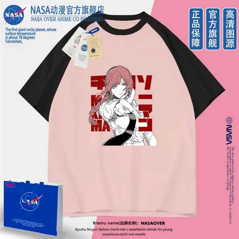 Anime Chainsaw Man – The Movie: Reze Arc Makima Cosplay Printed Short Sleeve T-Shirt Versatile in Summer Halloween Gifts