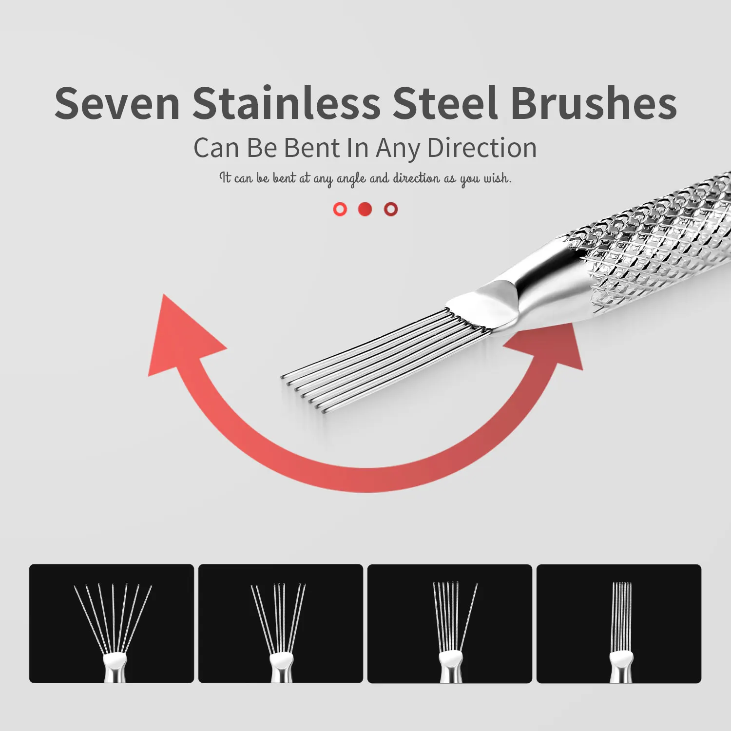 Nail Art Wire Drawing Tool Multifunctional Seven-pin Pen Texture Brush Tools DIY Nail Brush Bendable Feather Pin Painting Lines