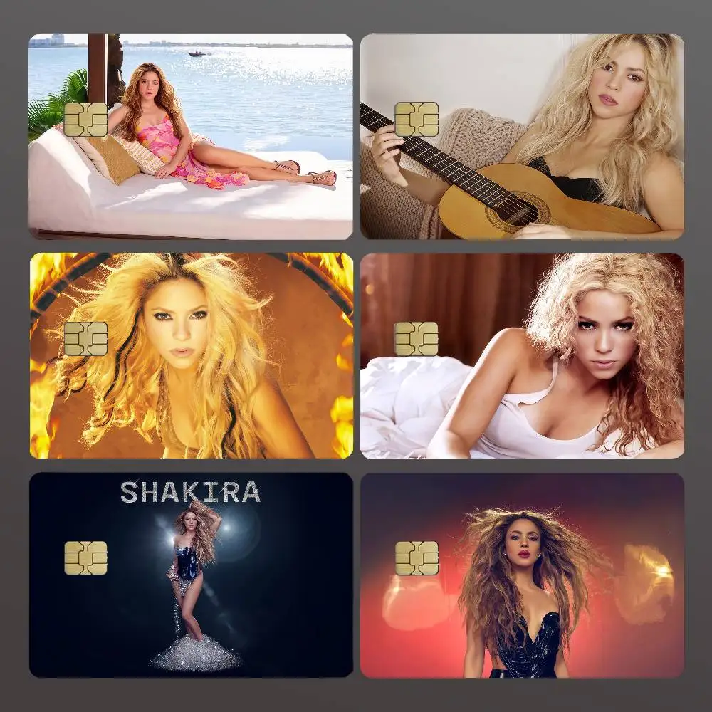 Singer S-ShakiraES Credit Skin Cover Card Stickers 4PCS Film Bus Pass Front Decoration Bank Debit Waterproof