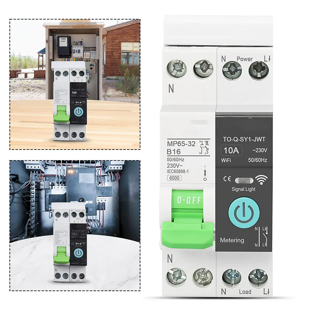 

Remote Controlled For Smart Circuit Breaker for Tuya App 10A with Metering and Overcurrent Protection Features