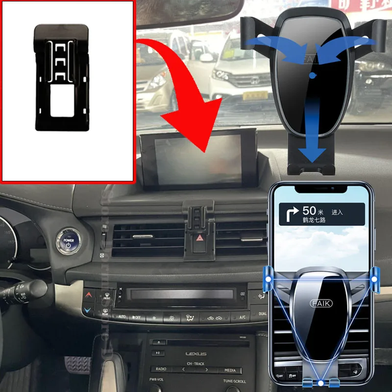 Car Mobile Cell Stand for Lexus CT 200h Luxury F Sport 2011~2021 Air Vent Clip Phone Bracket Gravity Mount Holder Accessories