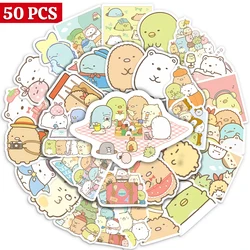 Pegatinas Kawaii de dibujos animados Sumikko Gurashi, calcomanías para monopatín, portátil, equipaje, bicicleta, motocicleta, teléfono, PVC, impermeables, 10/25/50 piezas