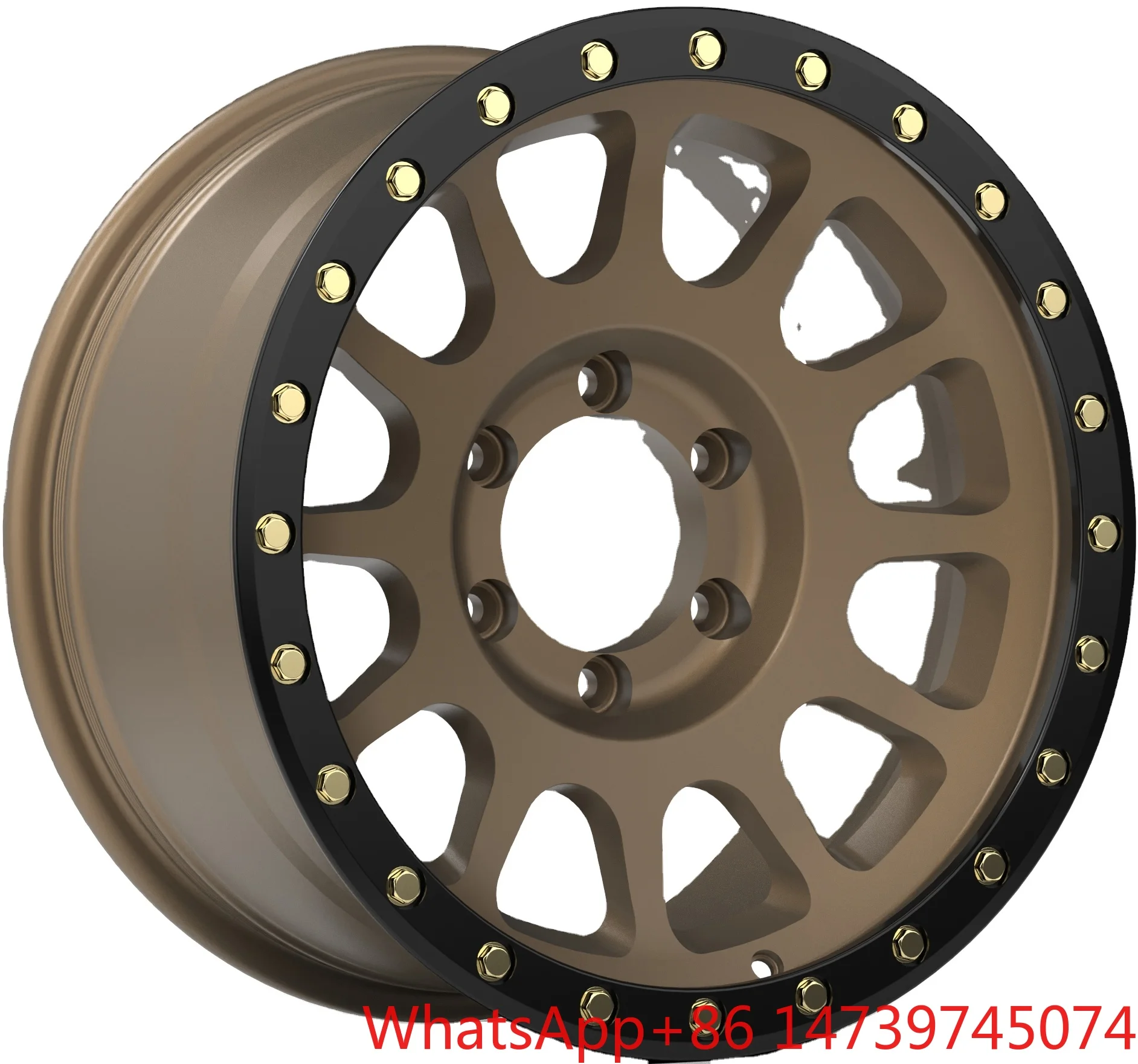 17x9.0J 6 Hole Off-Road Alloy Wheel Rims, PCD139.7 ET-5-6, Black Machine Face Car Tyre Rims