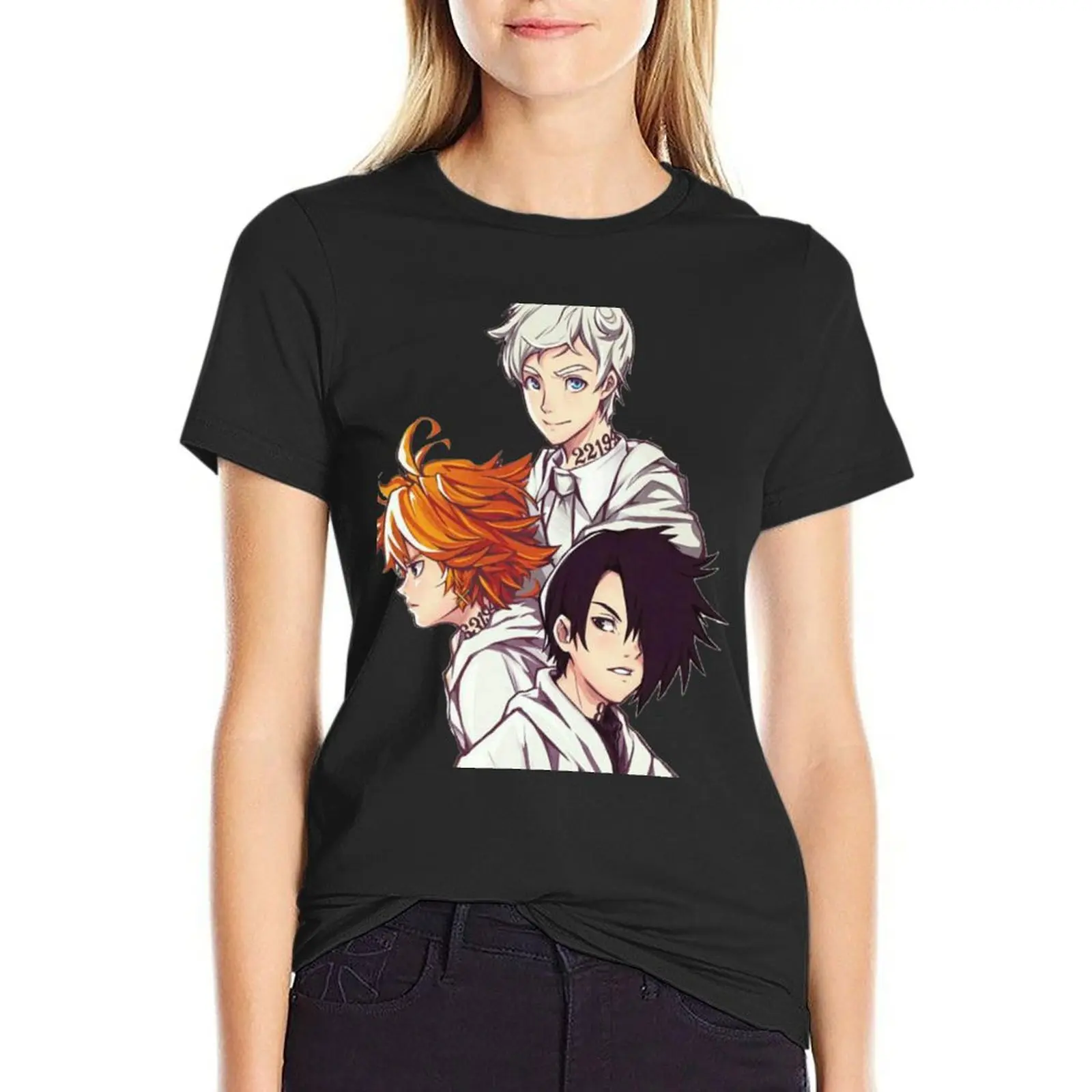 

The Promised Neverland : cute Ray Emma and Norman T-shirt lady clothes hippie clothes tshirts woman