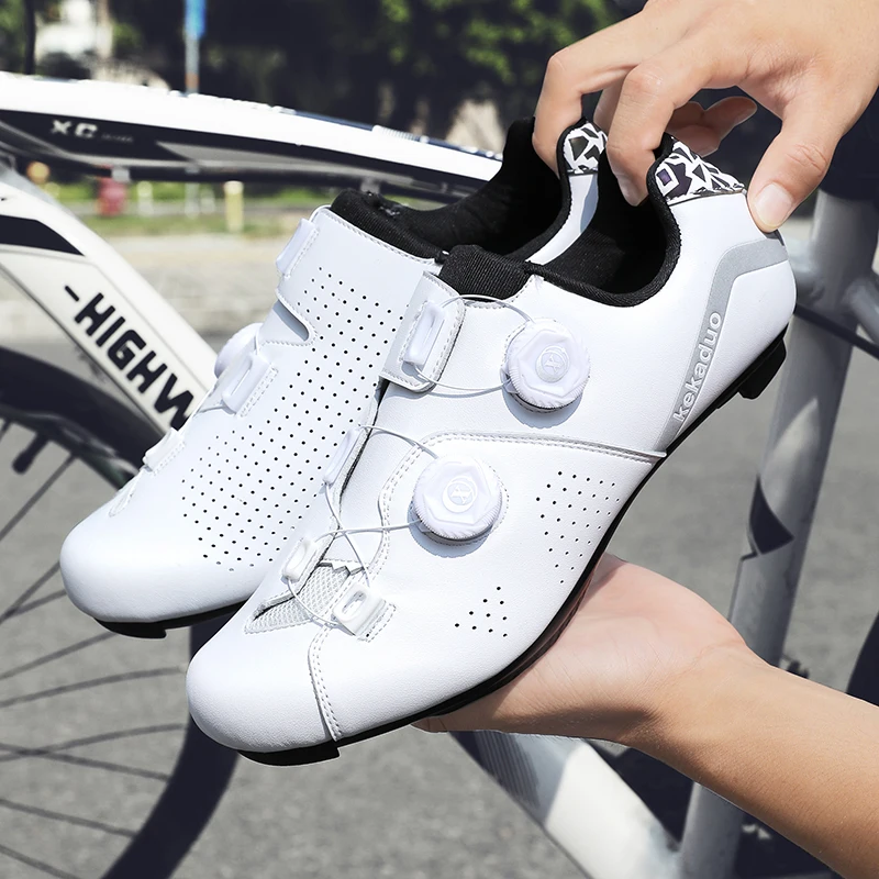 Large size road cycling shoes for men, professional competitive sports shoes, high-quality breathable with lock racing shoes