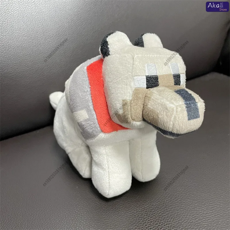 Figurine de loup de Style Pixel, Animal mignon, décor créatif inspiré de jeu, cadeau de collection pour chambre d'enfants, ornement de bureau