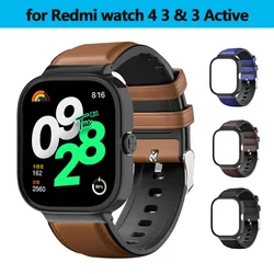 Leather Silicone Bracelet  For Redmi Watch 4 Quick Release Wristband Bumper For Redmi Watch 3 Active Strap Correa Accessories