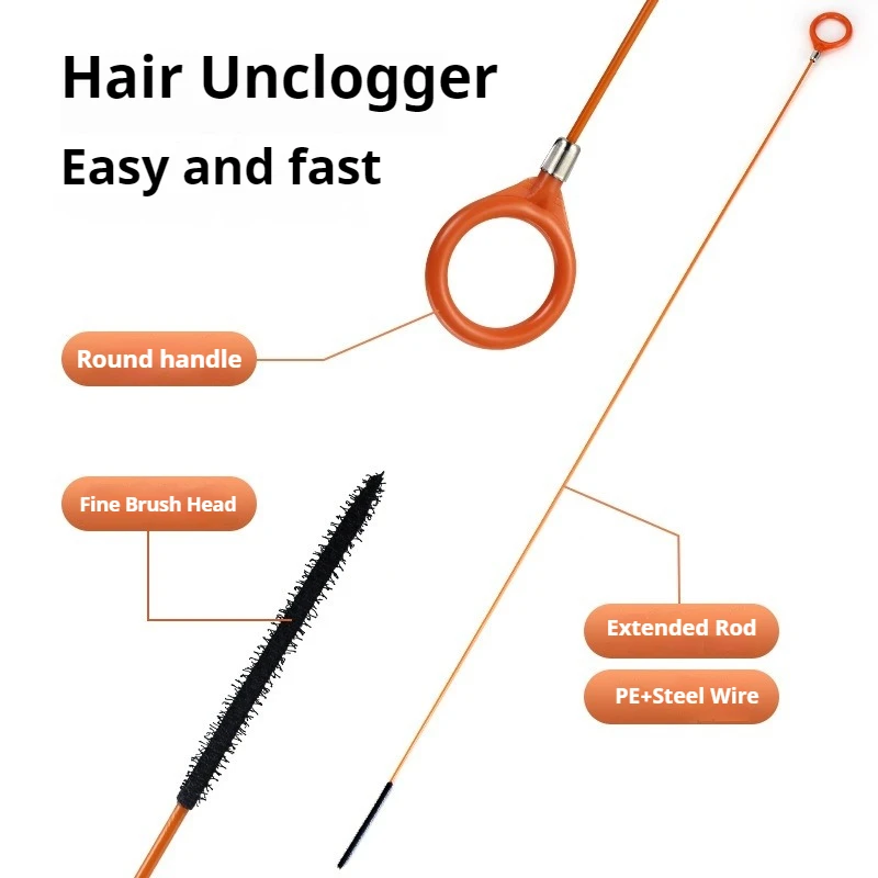 Multi-Functional Drain Cleaner Tool, Heavy-Duty Stainless Steel & Nylon Scratch-Proof Snake for All Pipes, Hair & Scum Removal
