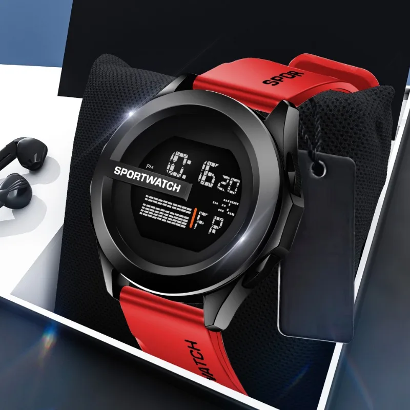 2024 New Sports Waterproof Electronic Watch with Cold Light Movement Fashionable and Casual Digital Night Light Outdoor Watch