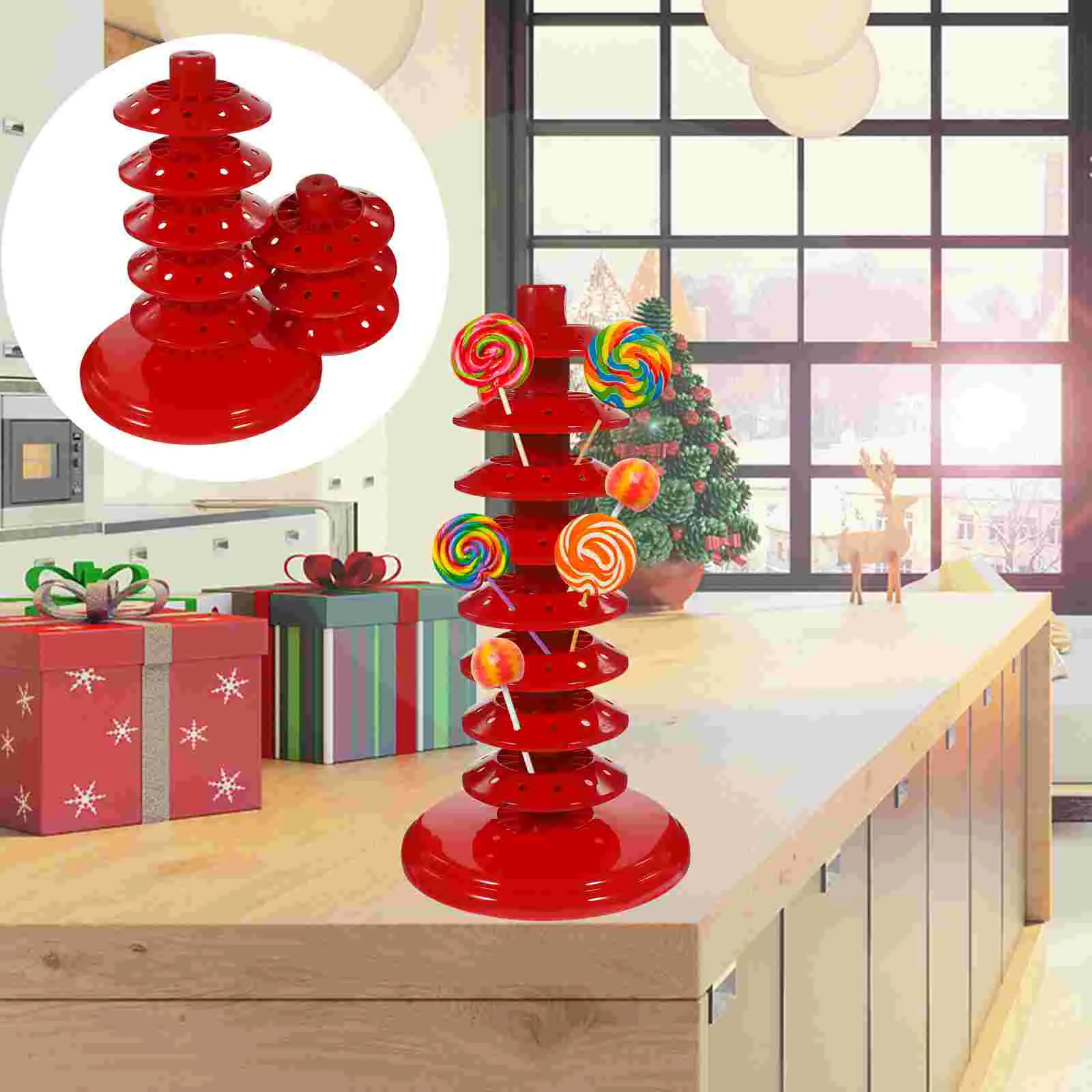 Candy Rack Lollipop Holder Plastic Decorative Stand Wrapping Paper Multi-function Cake Pops Tabletop Display Baby Desktop