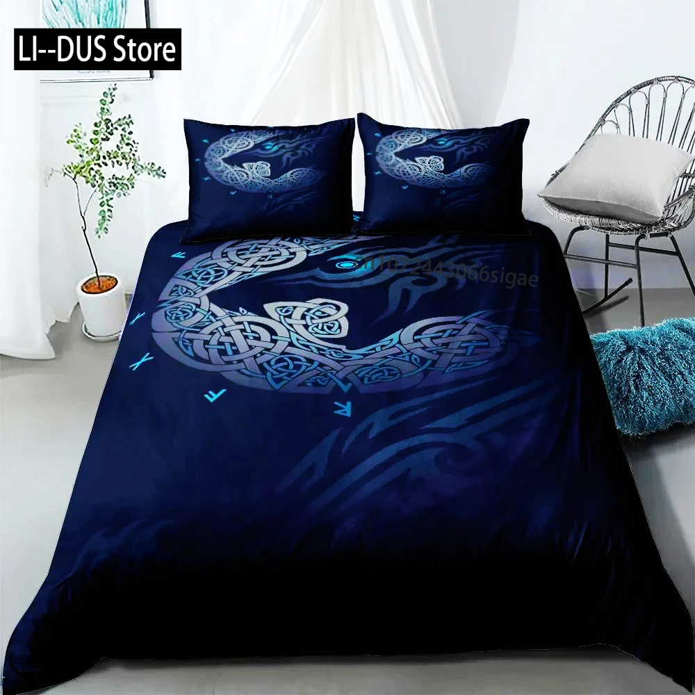 

Vigvisir Viking Art Constellation Bedding Set EU Single Double King US Twin Full Queen King Ethnic Bed Linen Set