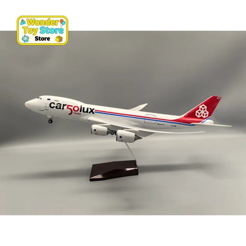 

47cm B747-8F Luxembourg cargo plane aviation model 1:150 with wheels simulation static aircraft model ornament
