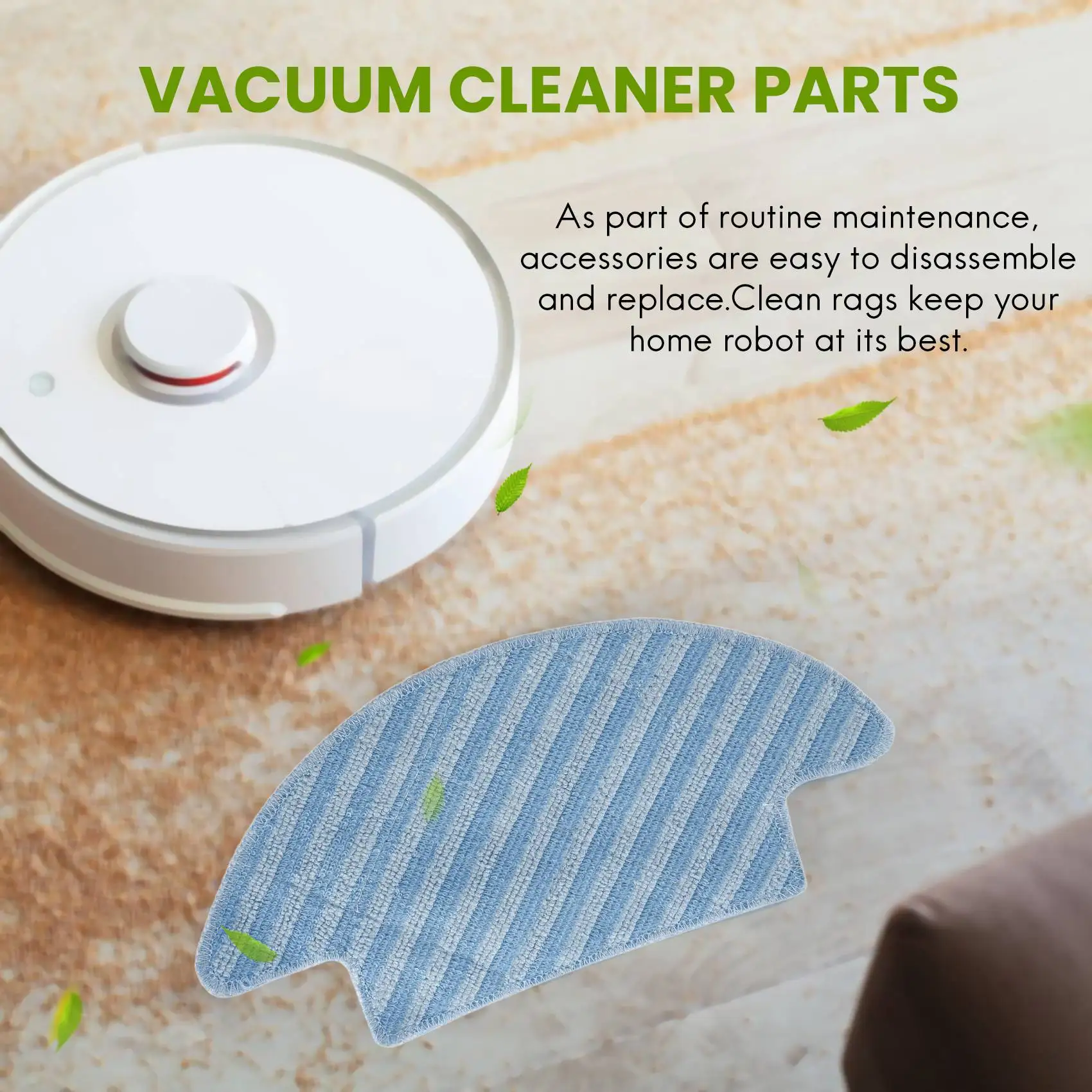 Accessoires de vadrouille pour aspirateur robot Lefant M210, vadrouille verrouillable, lavable et réutilisable, bain et eau, 2 pièces