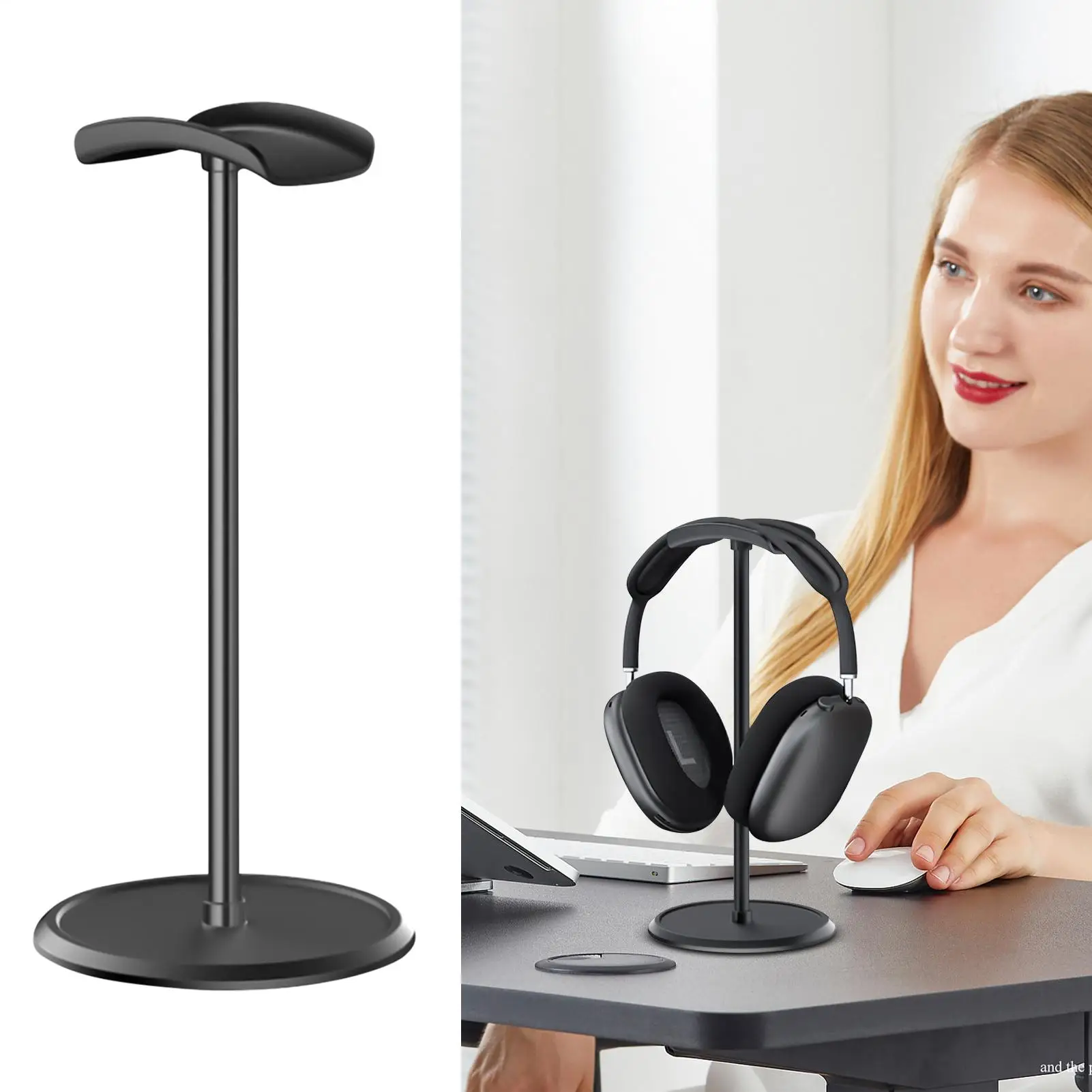 حامل سماعة الأذن/حامل سماعة الأذن المثبت على الرأس/حامل تخزين سماعة الأذن تصميم دعم منحني حامل سماعة الألعاب العالمي #4