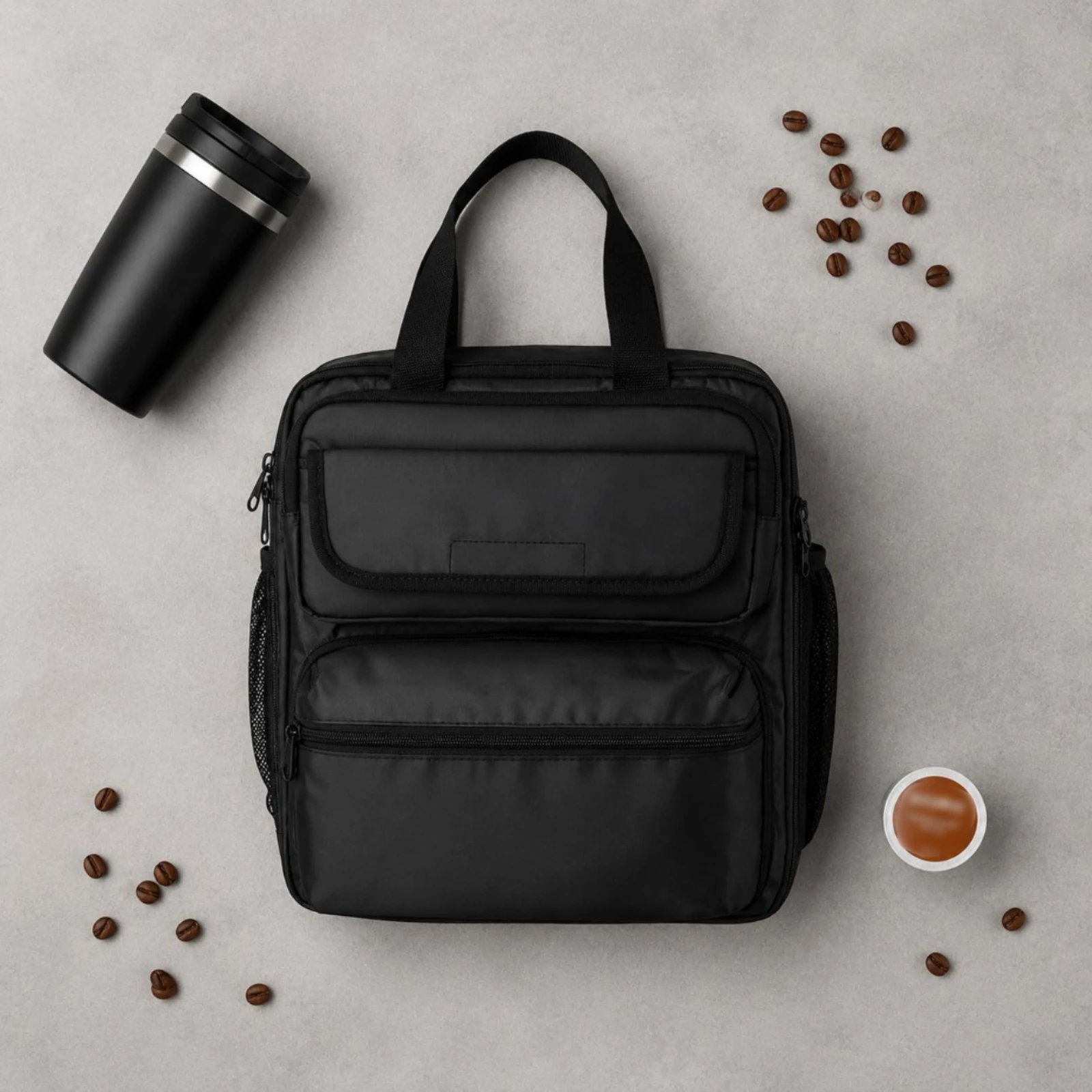 Single Serve Coffee Brewer Travel Case Double Handles Coffee Brewer Carrying Case Structured Storage Bag Oxford Cloth Nylon