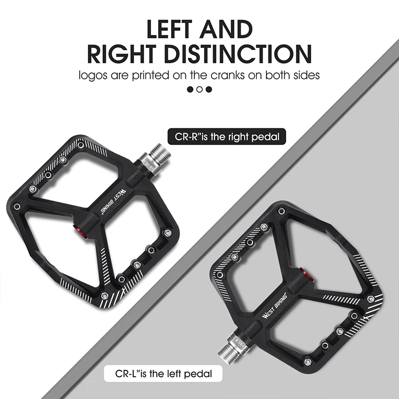 WEST BIKING Nylon Bicycle Pedals Ultralight Seal Bearings Cycling Road MTB Anti-slip Pedals Wide Flat Bike Pedals Accessories