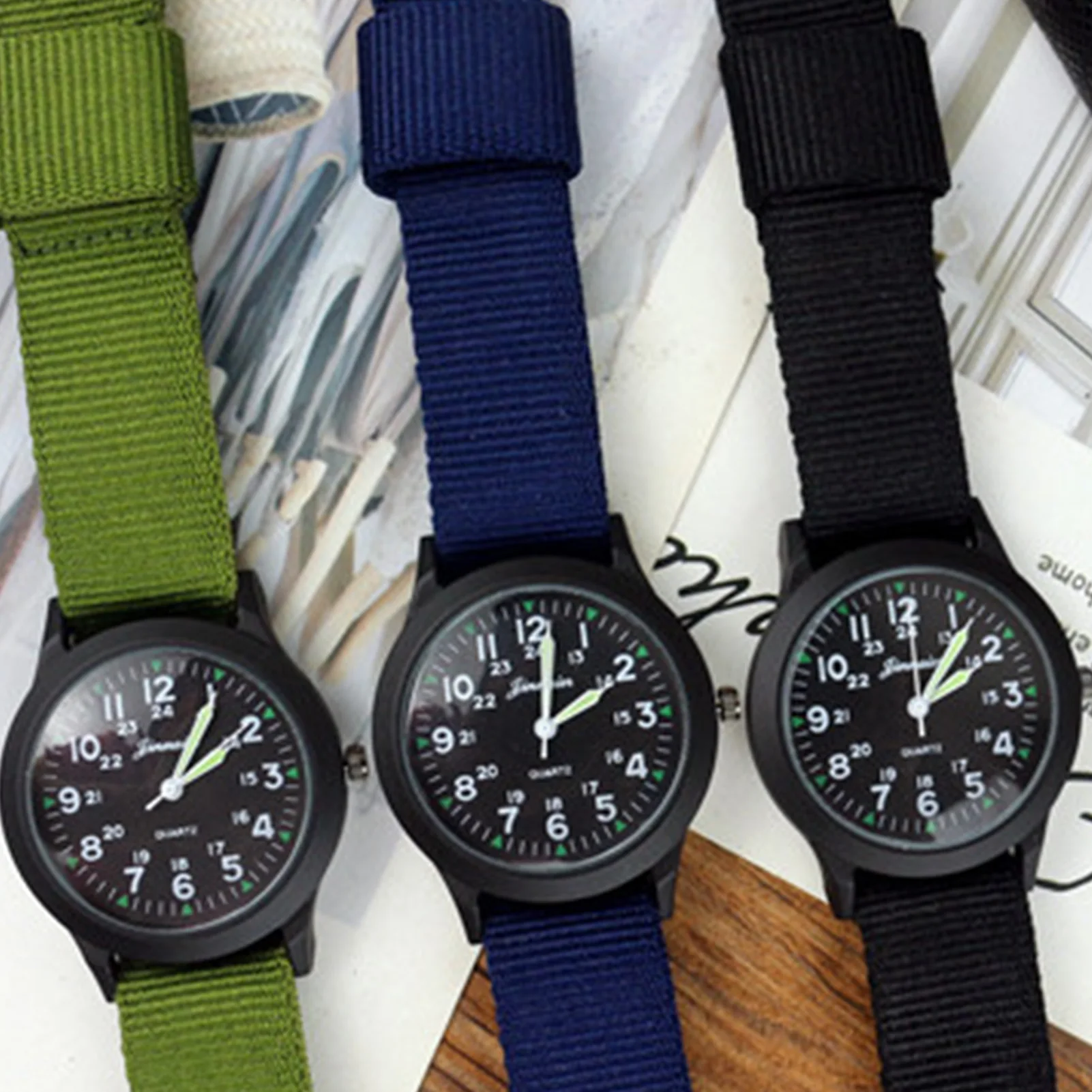 Glow In The Dark Canvas Watch Night Luminous Wristwatch For Men Women Unisex Vintage Style Casual Fashion Accessories
