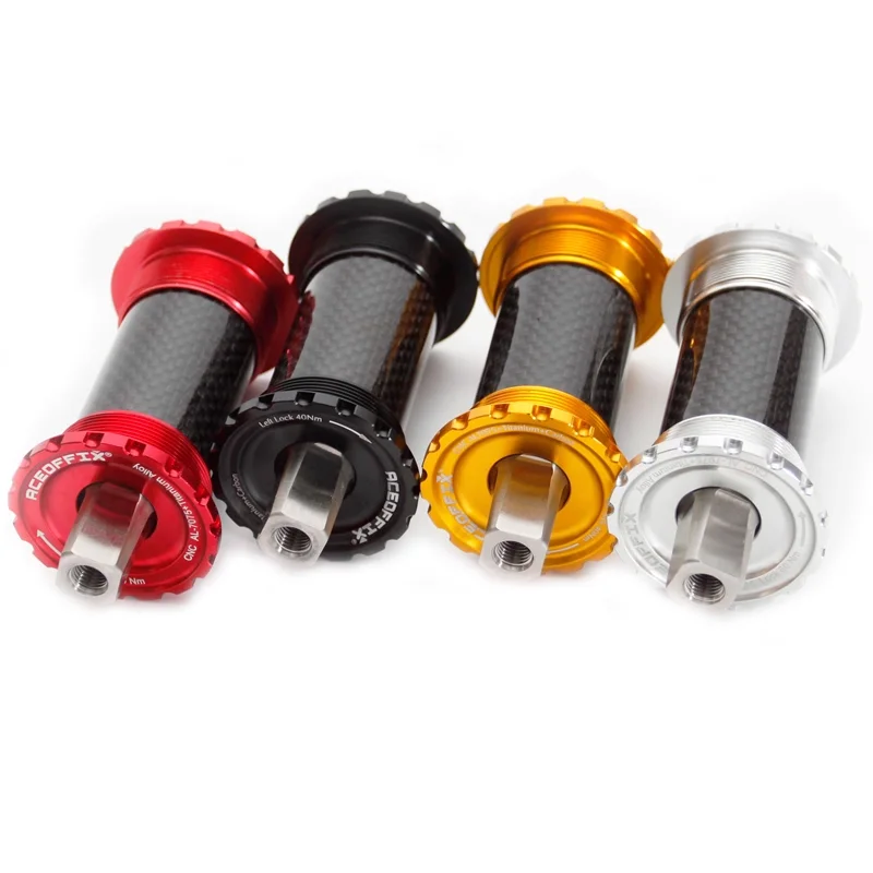 Łożysko z wydrążoną tytanową osią rowerowe suporki rowerowe BB68 103mm 107mm 110mm 113mm 119mm BC 1.37 "24T AL7075 trwałe