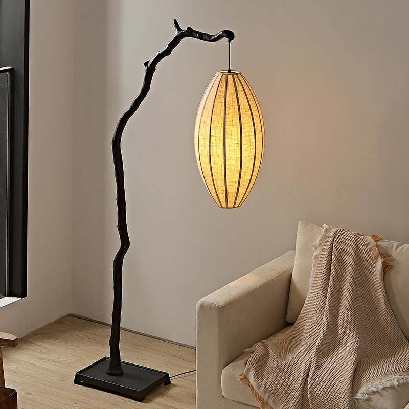 

Retro, quiet, Zen, branches, tea room, living room, floor lamp, new Chinese decorative bedroom, B&B atmosphere, fishing lamp