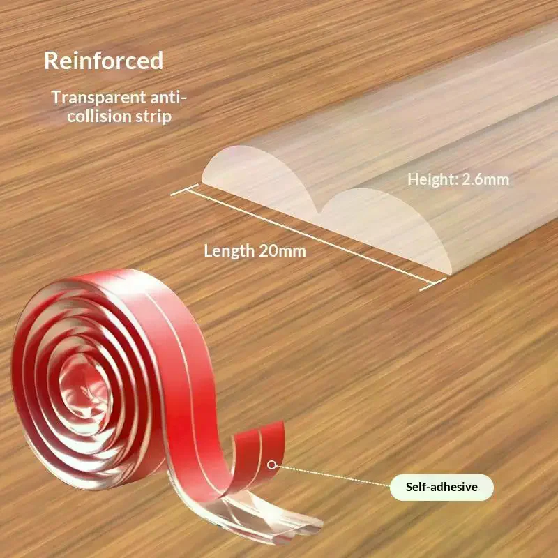 Child Safety Bumper Guard Transparent Self-Adhesive Edge Protector For Tables Furniture Corners Soft Baby-Proofing Strips