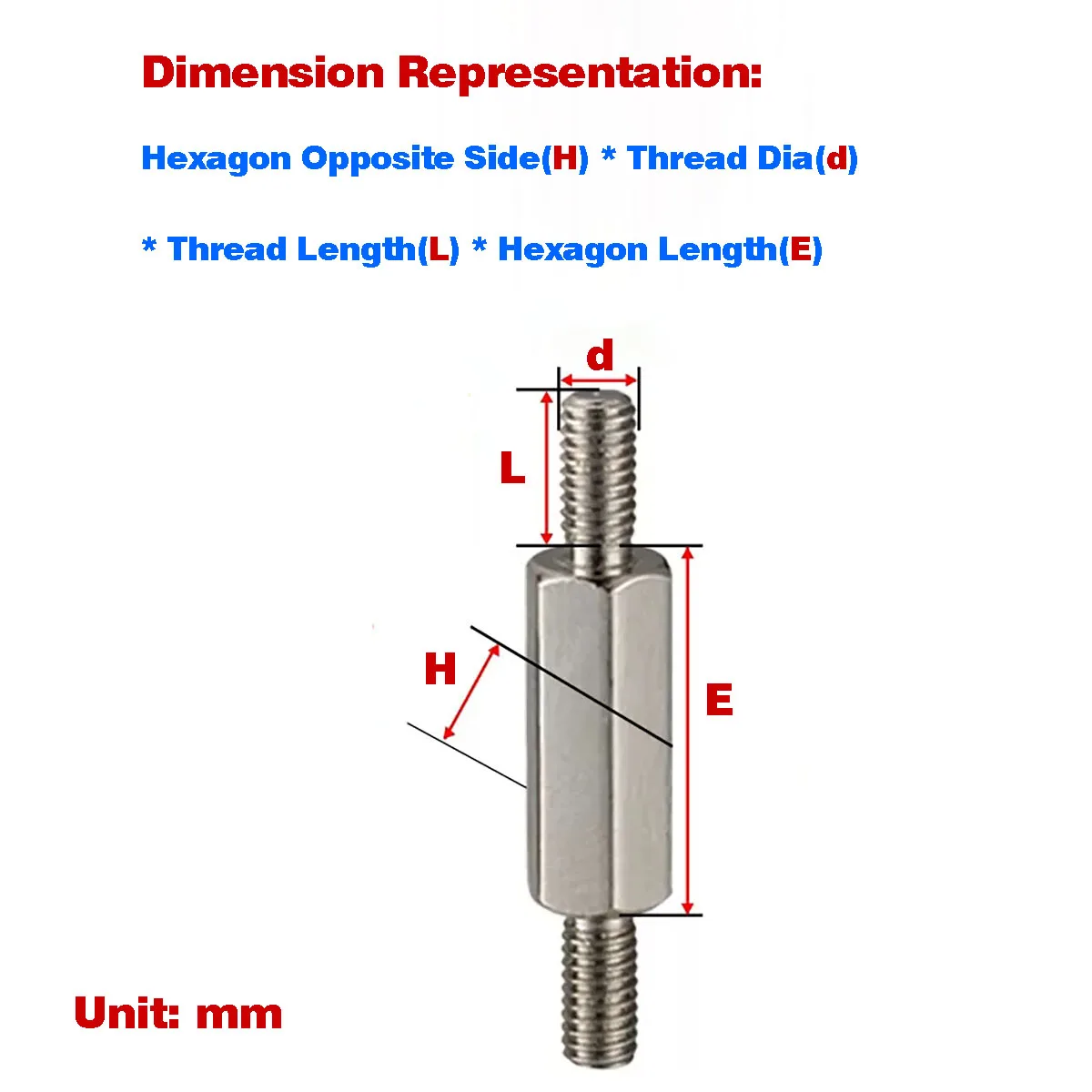 Double-Head Hexagon Stud Iron Post/Double-Head Screw Connecting Rod/Support Post/Isolation Post Extension M3M4