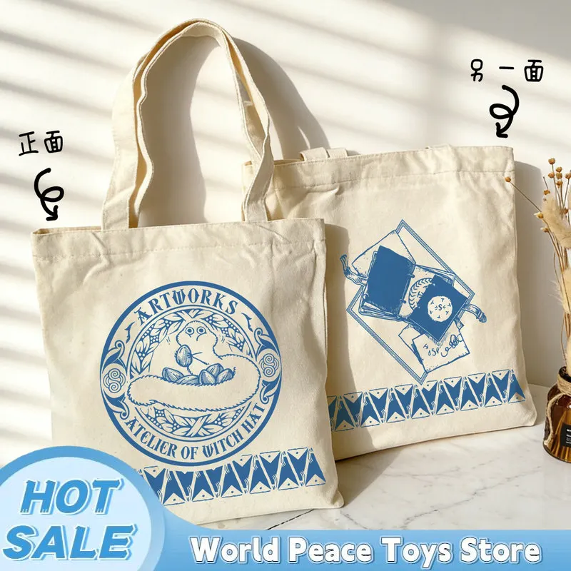 Japanese Witch Hat Atelier Canvas Shopping Bag Large-Capacity Storage Bag Handbag Shoulder Bag Lunch Bag For Anime Fans Gifts view 3