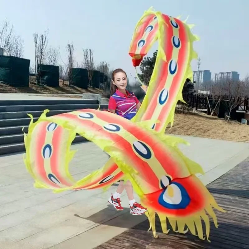 6/810 Meters Swinging Ball Dragon Dance New Year Festival Ribbon Dance Chinese Dragon Traditional Performance Outdoor Practice